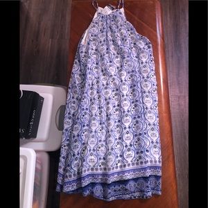 High Neck Flower Dress